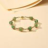 Natural Green Aventurine Beaded Bracelets for Men Women BJEW-TA00012-02-2