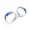 2Pcs Alloy Enamel Cuff Open Rings for Couple WGE1F67-02-5