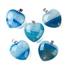 Dyed & Heated Natural Crystal Core Agate Pendants GG-CBACB71-04P-03-1