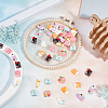 100Pcs 10 Styles School Theme Opaque Resin Cabochons CRES-SC0002-39-4