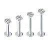 G23 Titanium Steel Clear Cubic Zirconia Threadless Labret Stud WG700A9-11-1