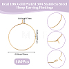 100Pcs 304 Stainless Steel Hoop Earring Findings STAS-BBC0009-65-2