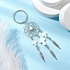 Woven Net/Web with Feather Alloy Gemstone Keychain KEYC-JKC01180-02-2