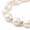 Natural Keshi Pearl Beaded Bracelet with Brass Clasp for Women BJEW-JB08867-01-3