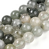 Natural Green Rutilated Quartz Round Beads Strands G-T140-10mm-02-2