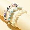 3Pcs 3 Style Natural Mixed Gemstone Chips Beaded Stretch Bracelets Set for Women BJEW-FZ00006-5