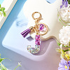 Alloy Resin Heart Keychains KEYC-TADJ0002-01G-J-4