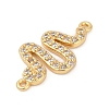 Brass Micro Pave Clear Cubic Zirconia Connector Charms KK-G526-02G-2