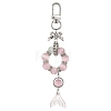 Glass & Cat Eye & Alloy Pendant Decorations HJEW-YW00485-04-1