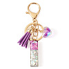 Alloy Resin Heart Keychains KEYC-TADJ0002-01G-I-1