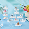12Pcs Rectangle Transparent Acrylic Minifigures Display Case with White Lid ODIS-FG0002-21-4