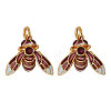 2Pcs 925 Sterling Silver Enamel Bees Pendants STER-CA0001-14-1