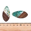 Transparent Resin and Walnut Wood Pendants RESI-T057-05I-4