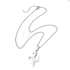 201 Stainless Steel Horse Pendant 304 Stainless Steel Pea Chain Necklaces for Women Men NJEW-JN05996-3