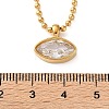 304 Stainless Steel Pave Clear Cubic Zirconia Geometric Pendant Necklaces for Women SA-CBA8C9C-11C-G-2