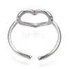 304 Stainless Steel Hollow Heart Cuff Rings RJEW-N038-122P-4
