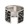 Alloy PU Open Cuff Bangles Bangles BJEW-U014-01P-01-3