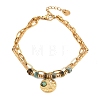 Bohemian 304 Stainless Steel Chain & Natural & Synthetic Gemstone Beads Double Layers Bracelets BJEW-C150-01D-G-2