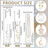 2Pcs 2 Styles Moon Glass & Alloy Hanging Suncatchers AJEW-NB0008-74-2