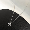 Brass Micro Pave Clear and Black Cubic Zirconia Owl Pendant Necklaces for Women WG5FC8F-01-1