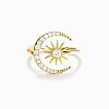 Moon & Sun 925 Sterling Silver Micro Pave Clear Cubic Zirconia Cuff Rings FS-WG70442-02-5
