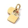304 Stainless Steel Enamel Pendants STAS-Z189-09G-01-2