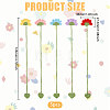 5Pcs 5 Colors Wool Crochet Flower & Heart Hanging Bookmarks AJEW-GL0003-55-2