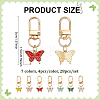 28Pcs 7 Colors Butterfly Alloy Enamel Pendant Decorations HJEW-WR00053-2