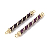 Brass Micro Pave Clear Cubic Zirconia Connector Charms KK-C143-50G-02-2
