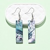 Brass Abalone Shell Dangle Earrings EJEW-C161-01C-5