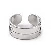 304 Stainless Steel Hollow Out Spider Open Cuff Ring for Women RJEW-C053-03P-2