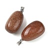 Synthetic Goldstone Tumbled Stone Pendants GG-K002-06B-2