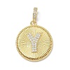Brass Micro Pave Clear Cubic Zirconia Pendants KK-L253-17G-Y-1