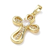 Easter Religion Brass Micro Pave Clear Cubic Zirconia Pendants KK-T085-18E-G-2