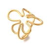 Flower 304 Stainless Steel Finger Rings for Women RJEW-M103-03G-2