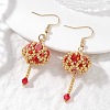 Transparent Electroplate Glass & Seed Glass Beads Dangle Earrings EJEW-MZ00714-02-1
