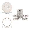 Globleland 201 Stainless Steel Numbered Marking Identification Hang Tags STAS-GL0001-01-2
