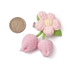 Handmade Crochet Cotton Flower Ornaments Pendant Brooches with Iron Brooch Base Settings for Women JEWB-BR00180-02-3