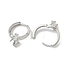Brass Micro Pave Clear Cubic Zirconia Earring Findings KK-D226-04P-2