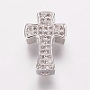 Brass Cubic Zirconia Beads KK-P134-09-2