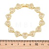 Brass Pave Cubic Zirconia Heart Tennis Bracelets for Women KK-CBA68DA-09G-01-5