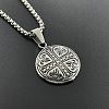 Punk Style 304 Stainless Steel Heart Cross Pendant Necklaces Vintage Trendy Men 304 Stainless Steel Jewelry TC5378-1