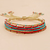 Bohemian Cylinder Glass Seed Beaded Multi-strand Braided Bead Bracelets GU1011-4-1