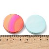 UV Plating Rainbow Iridescent Acrylic Beads X-OACR-A029-17-3