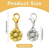 8Pcs 2 Colors Sunflower Alloy Pendant Decorations HJEW-YW00565-2