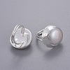 Natural Pearl Adjustable Rings RJEW-E161-01-3