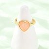 Natural Rose Quartz Finger Rings with Brass Findings G-H353-03G-06-3