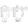 12Pcs Brass & Crystal Rhinestone Clip-on Earring Findings KK-BBC0028-19-1