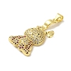 Rack Plating Brass Micro Pave Cubic Zirconia Pendants KK-P272-08G-2