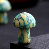 Dyed Synthetic Turquoise Carved Mushroom Statue PW-WG28318-04-1